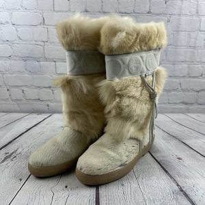 PAJAR OSCAR ITALIAN Sport Goat Hair Boots Ivory‎ WOMENS SZ US 6.5 EU 37